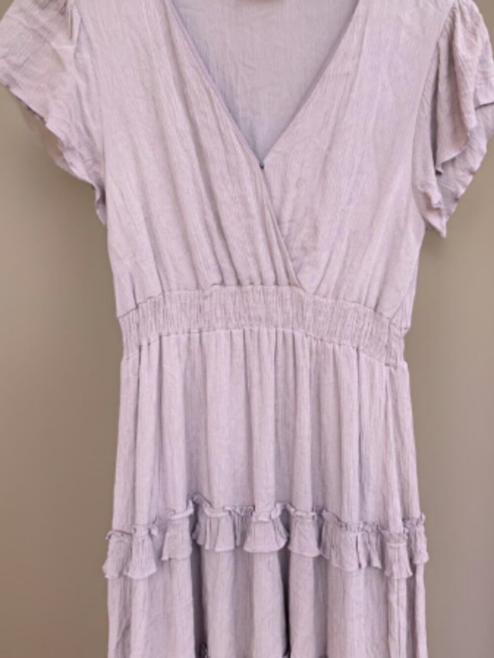 PINK RUFFLED V NECK SUN DRESS ALTAR'D STATE SIZE SMALL